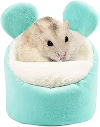 ABLAZEZAI Cama para hamster, mini animais pequenos, ninho macio e quente, sofá-cama para animais de estimação pequenos, acessórios para casa de gaiola de rato (verde)