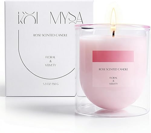 Velas aromáticas de rosas, velas de aromaterapia florales rosas, regalos para mujeres amantes, cera de soja no tóxica