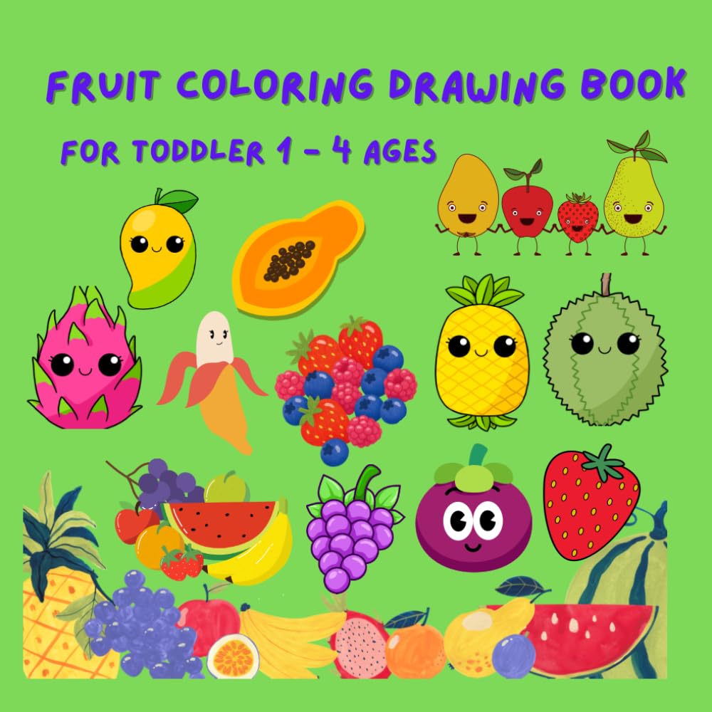 Fruit coloring drawing book