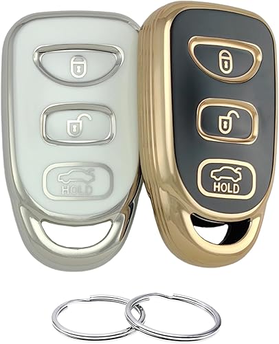 Funda para llavero de TPU compatible con Hyundai Accent Elantra Genesis Sonata Kia Forte Optima Rondo Sorento Spectra 2006-2020