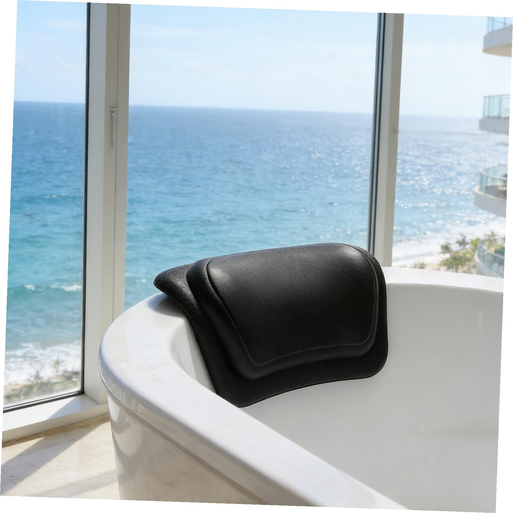 TOYANDONA Cuscino Cervicale per Vasca da Bagno con Ventose Antiscivolo 325x190x41mm, Poggiatesta Ergonomico e Lavabile, Accessorio Spa per Relax Donna e Benessere Bagno