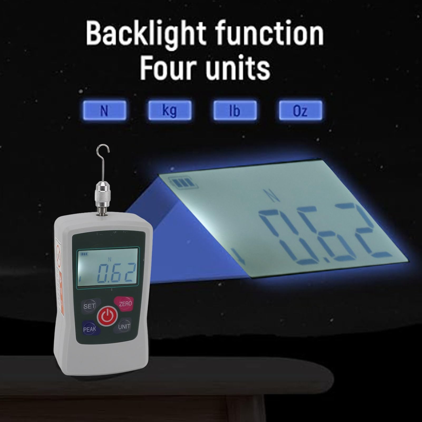 XHTLLO Digital Force Gauge, Portable Force Meter, High Accuracy 50N Mini Push Pull Tester Meter, Multi Functional Built in Sensor Push and Pull Tester Meter