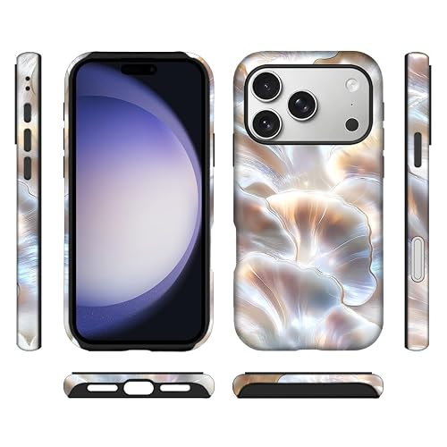 ilikediy for iPhone 17 Pro/iPhone 18 Pro Hybrid 2 Layer Hard Shell Silicone Protective Pattern Design Cover - Ocean Shells