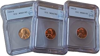 1 Wheat Penny from the 1950s or 1940s US Mint Lincoln Penny Coin - ICG MS65 or MS66