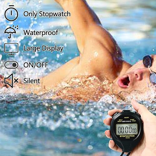 Miniatura 2 de Cronómetro digital simple, cronómetro básico de 130, sin campanas, sin reloj, sin alarma, silencioso, apto para niños, encendidoapagado para