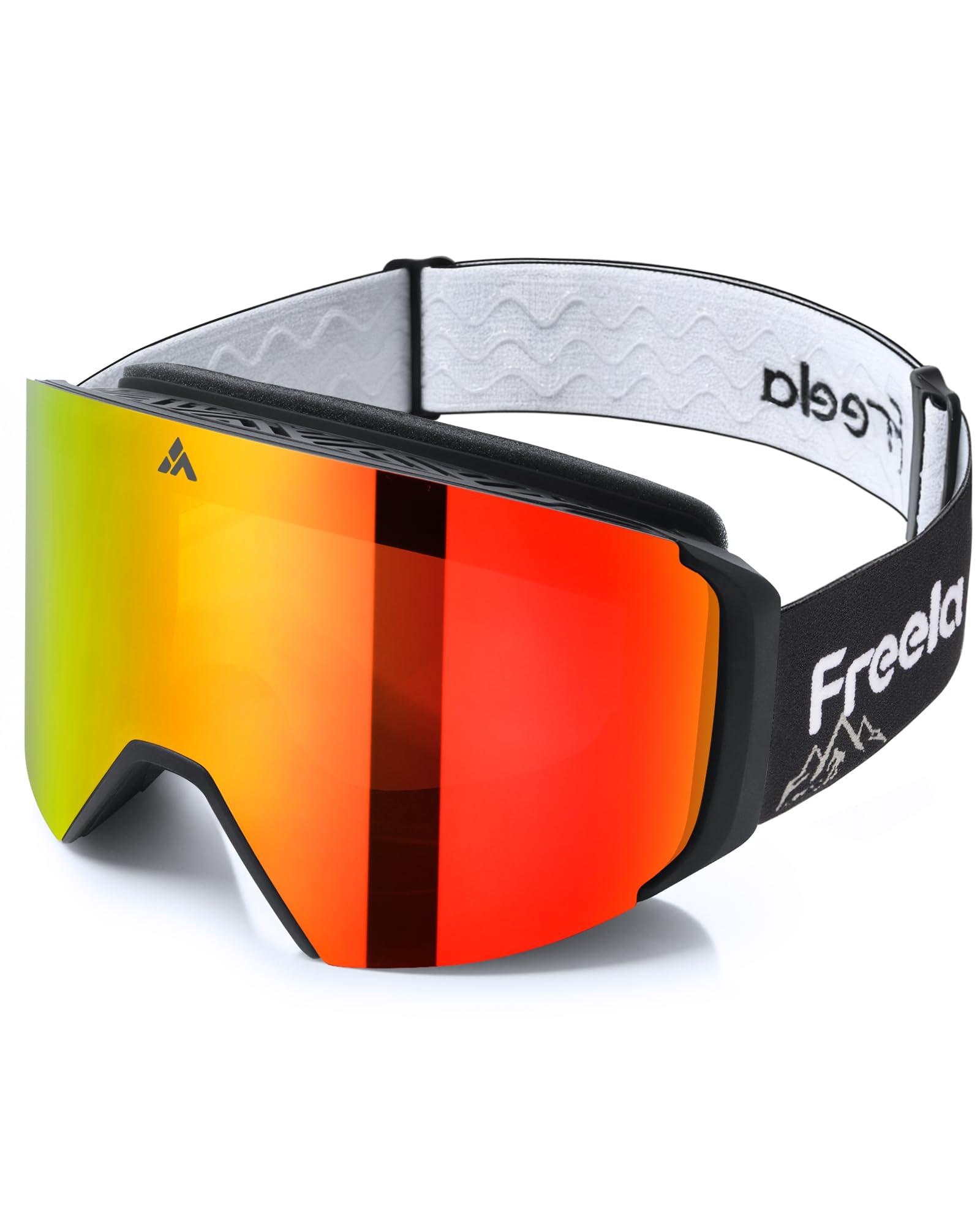 Freela Skibrille, rahmenlos, magnetisch, OTG, austauschbare Gläser, UV400-Schutz, Anti-Beschlag, für Erwachsene, Herren, Damen