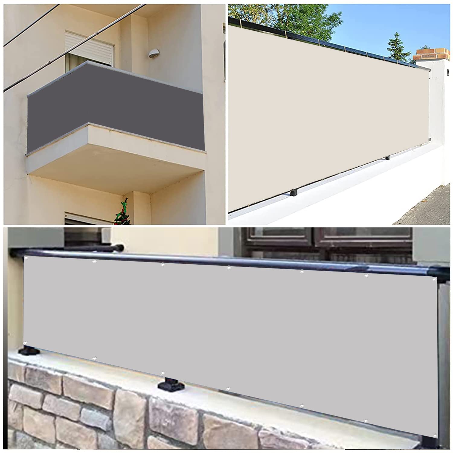 Osłona balkonowa 70 x 400 cm, nieprzejrzysta ochrona przed wzrokiem, odporna na warunki atmosferyczne i łatwa w pielęgnacji, w różnych rozmiarach i kolorach, do ogrodzenia ogrodowego, ogrodzenia