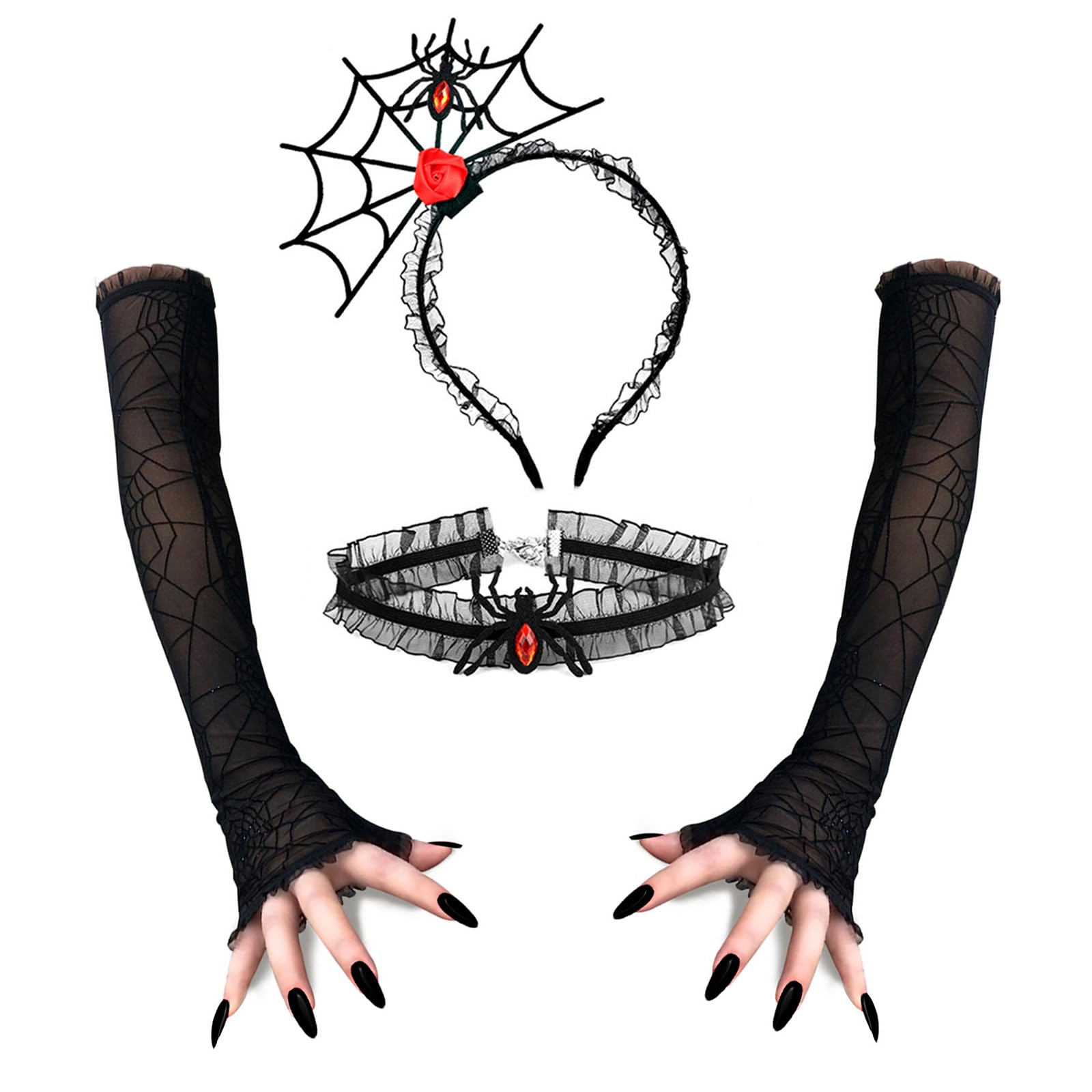 MerroyalHalloween Spider Web Fasciantor Spider Spiderweb Halloween Party Head Piece