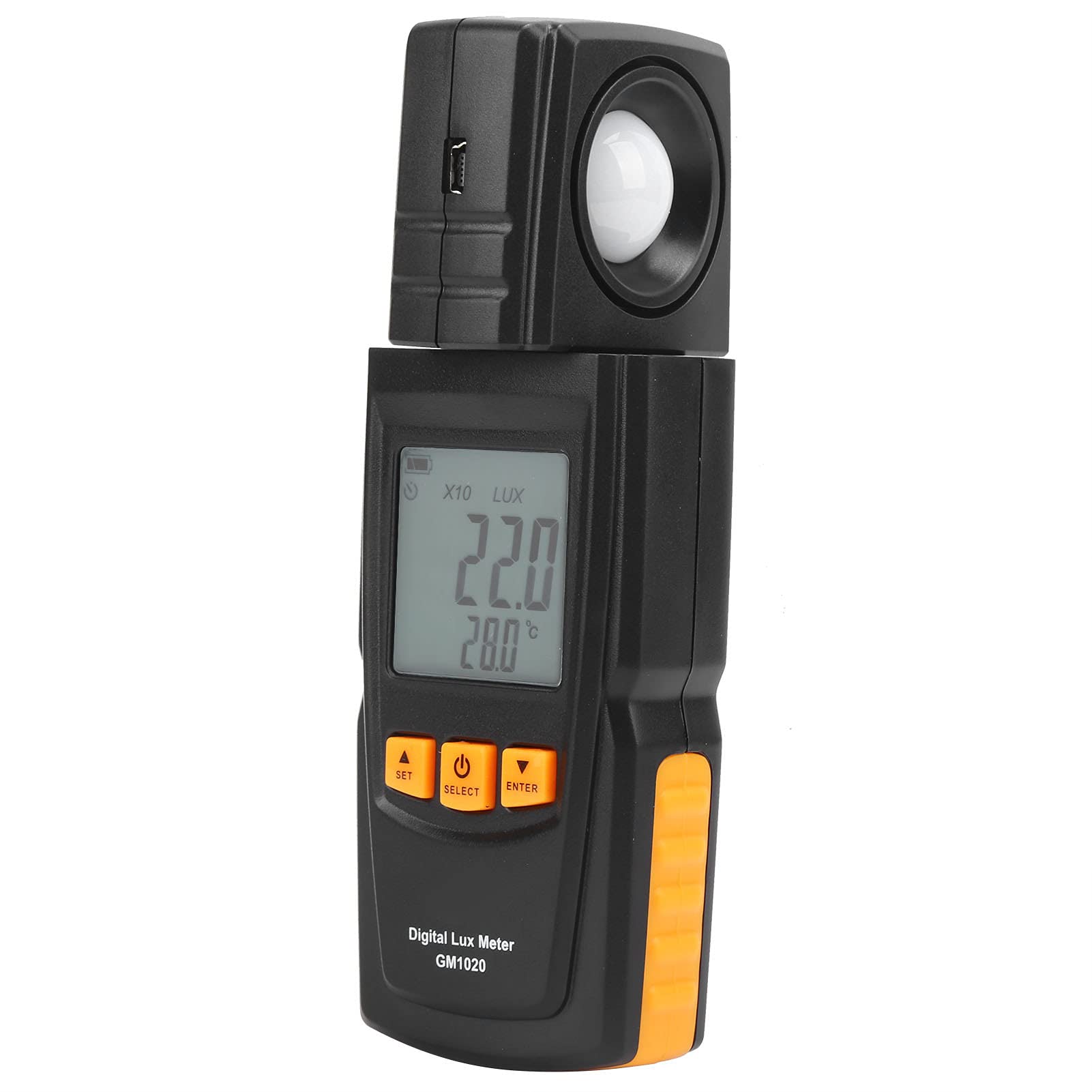 Cocoarm Misuratore di Luce Luxmetro Digitale ABS da 0 a 200000 Lux con Termistore Diodo Al Silicio Memorizzazione Dati Max Min per Rilievi sull'illuminazione Officine in Serra Utenti di Uffici