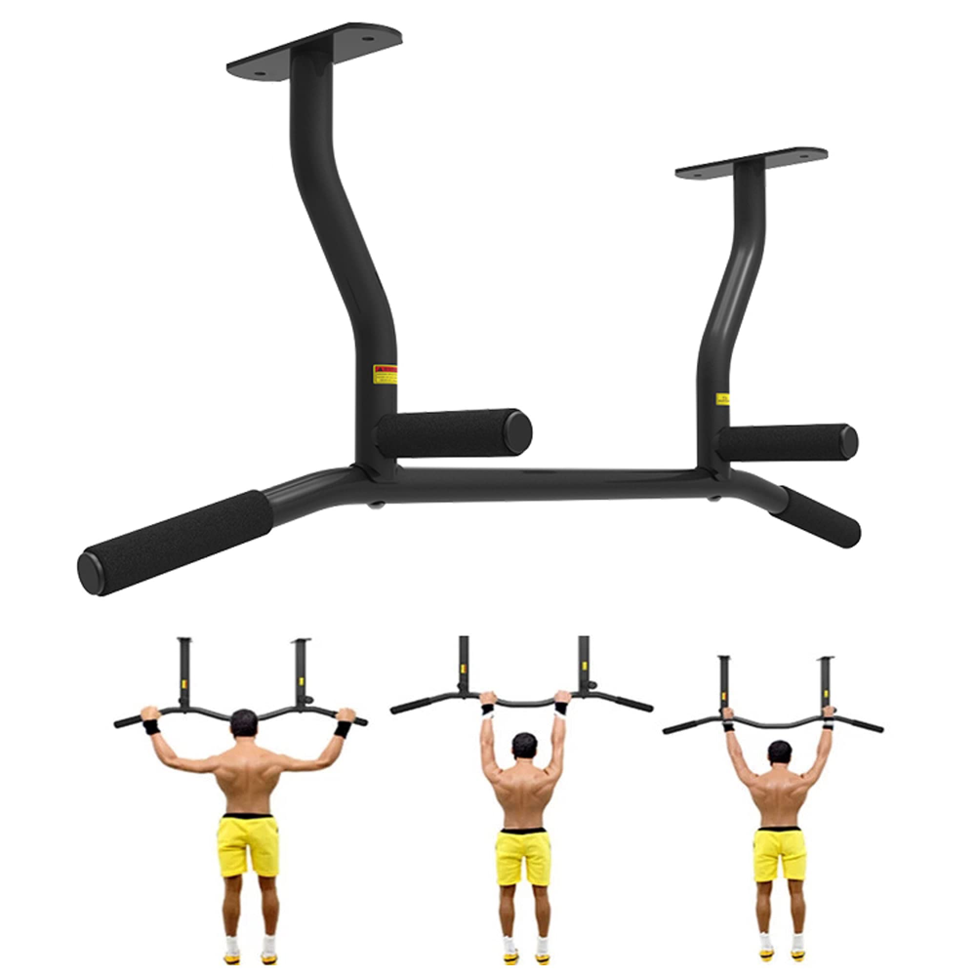 Amazon | 屋外用壁掛け懸垂バー、マルチグリップ付き高耐久壁掛け懸垂