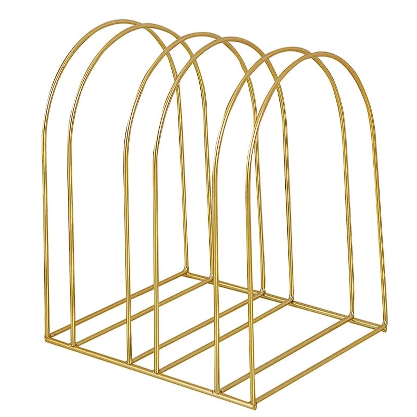 WxuuLTGJR Gold Jewelry Display Stand Half-Circle Jewelry Easel Holder Metal Knitted Hat Tower Organizer Tabletop Storage Placement