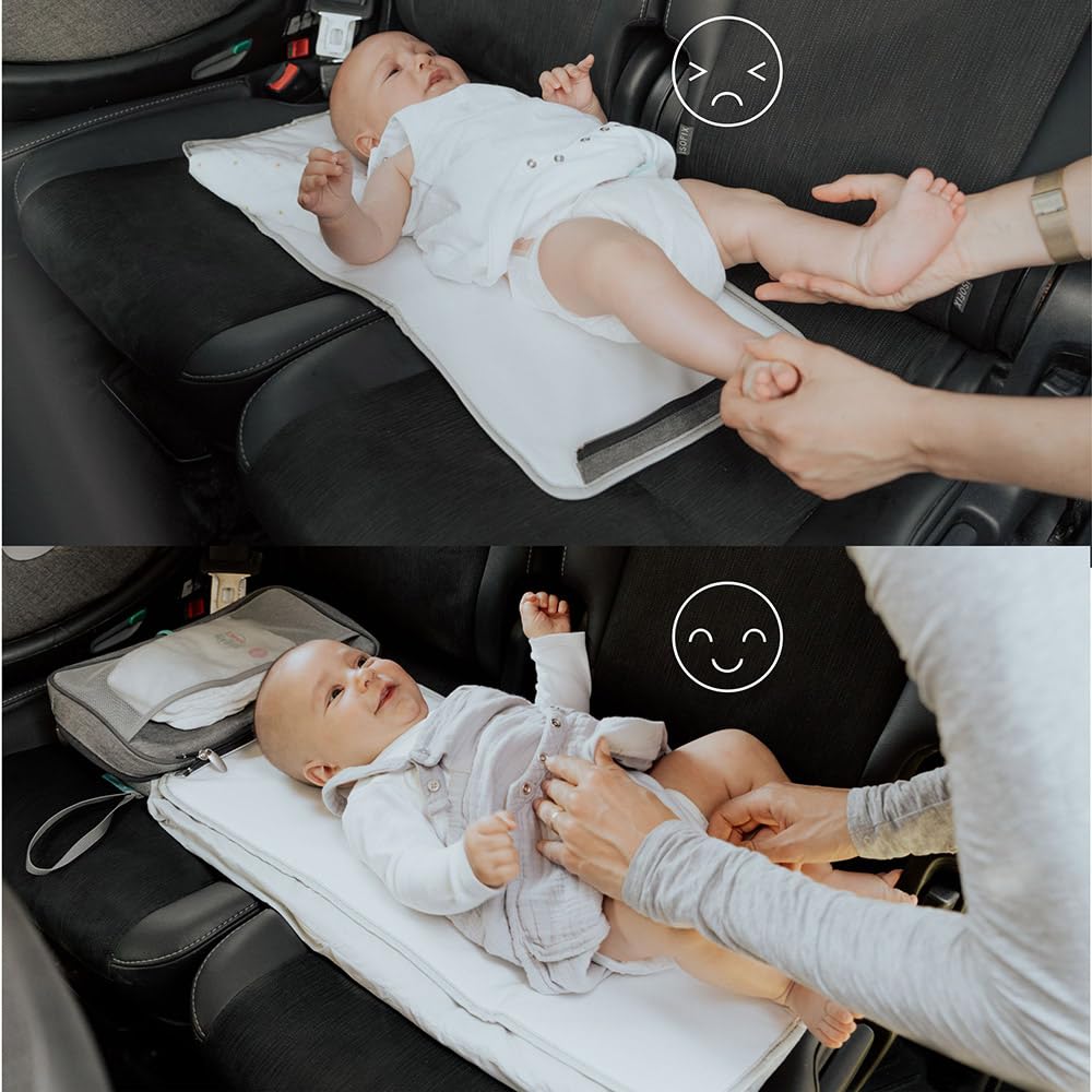 Babymoov Wickelunterlage NomadCare für unterwegs - mit Mikroperlenfüllung, wasserabweisend & waschbar
