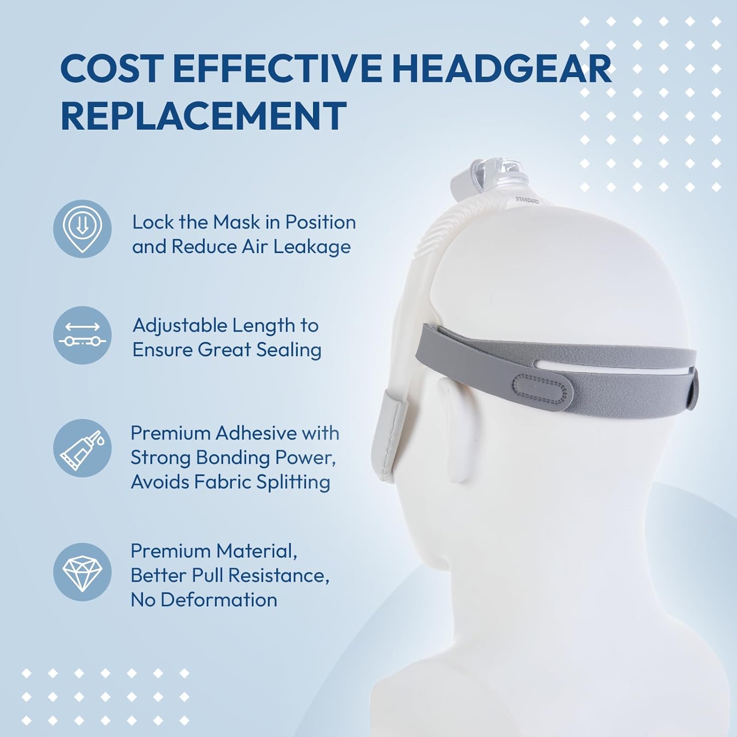 2 Packs Headgear Compatible with Airfit N30i and P30i Replacement CPAP Straps Secure Fit Quick-fit Design, Soft Elastic Material CPAP Supplies Accessories (Mask or Frame NOT Included) - Image 6