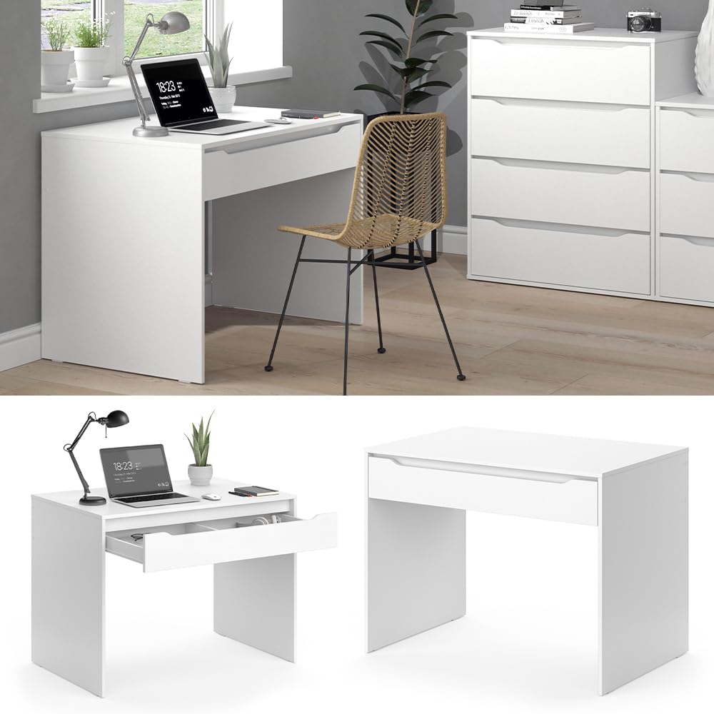 Vicco Scrivania Ruben, Bianco, 100 x 65 cm | combinabile con altri mobili della serie Ruben