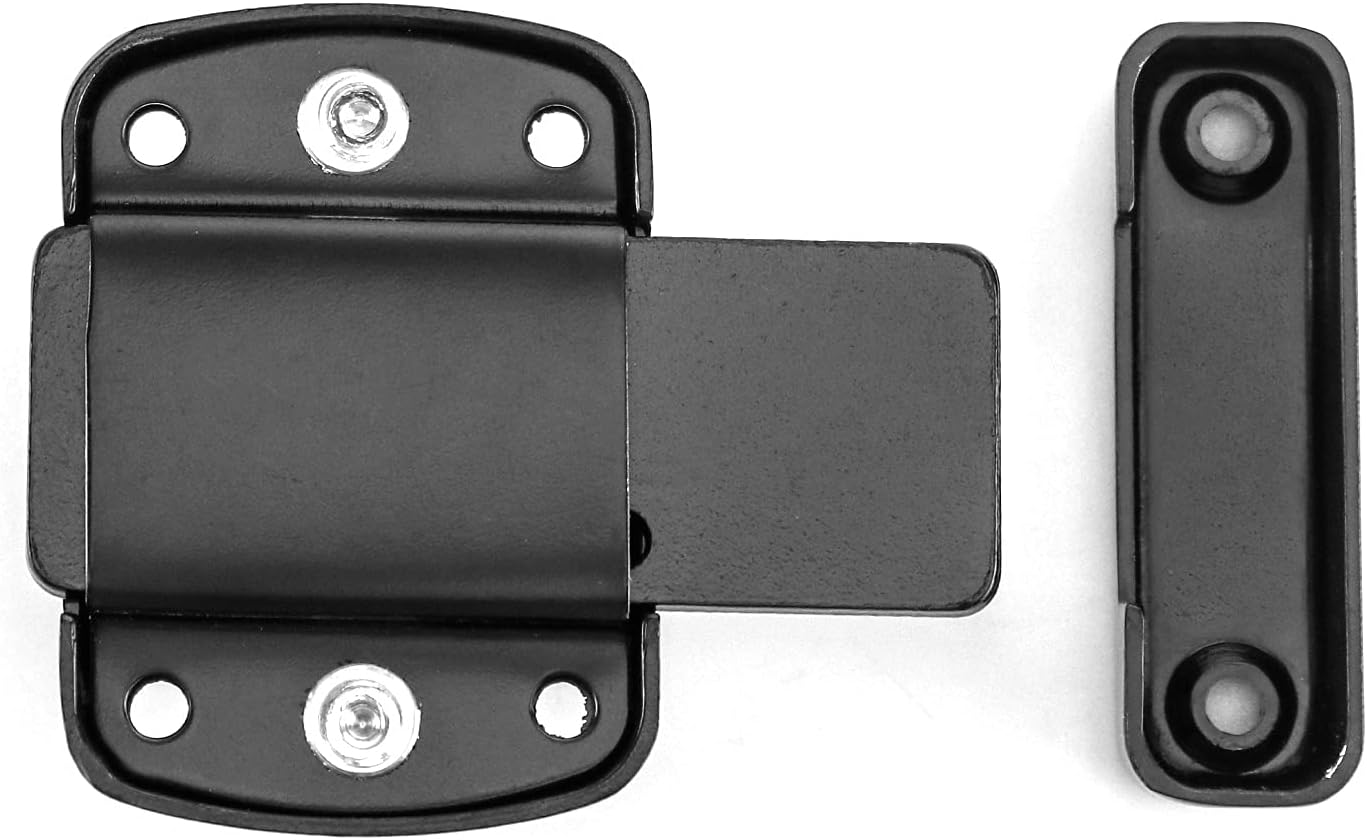 QWORK 1 Pack Rotate Bolt Latch Gate Latches Safety Door Lock,Black