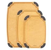Elihome Essential Series 3-in-1 Cutting Board Set&comma; Knife Friendly&comma; Dishwasher Safe&comma; Juice Groove&comma; Reversible&comma; Non-Porous&comma; Eco-Friendly&comma; Set of 3