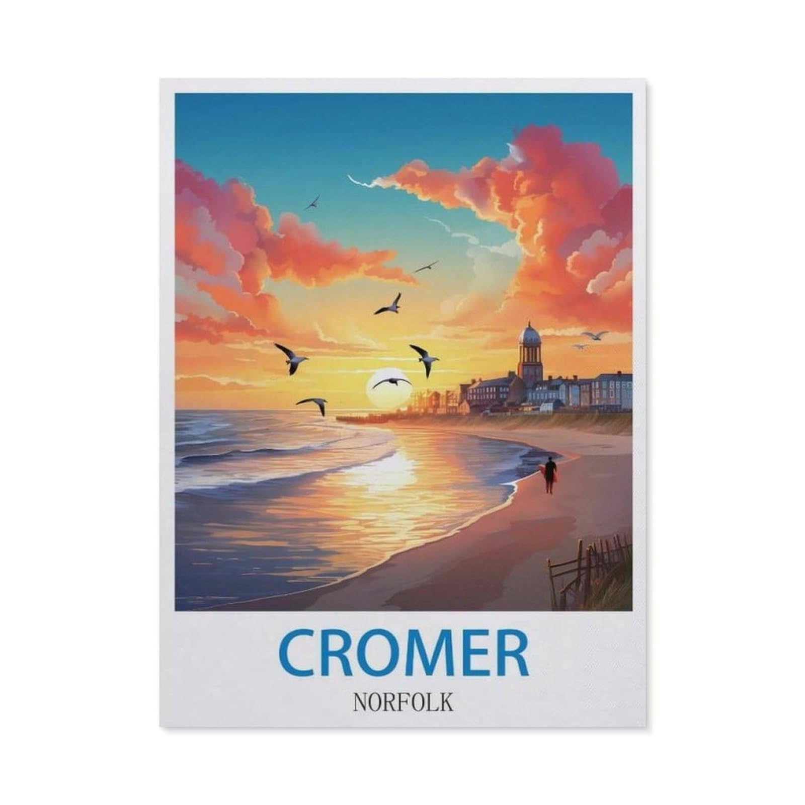 BEAYODKP 5D Diamond Painting Kits，Cromer Norfolk（50 x 60 cm）