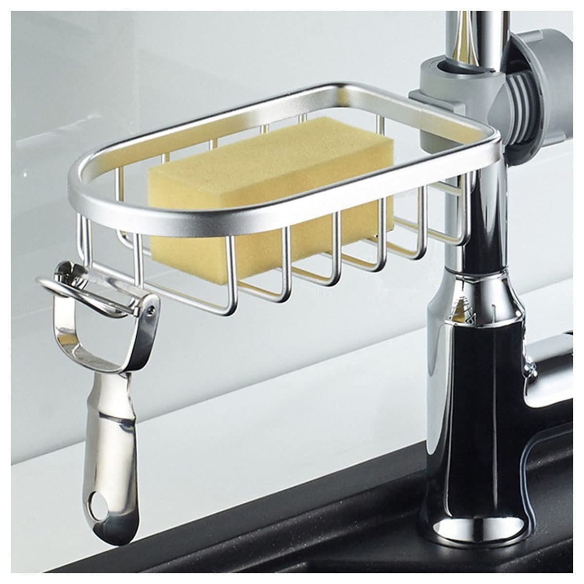 ZELNF Stainless Steel Soap Plates Convenient Clip-on Soap Tray Dish Adjustable Shower Rail Slide,Bathroom Kitchen Holder (Color : Chrome)