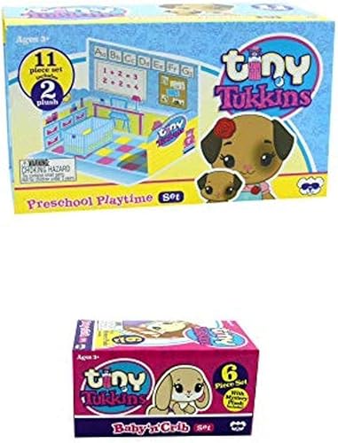 Tiny Tukkins Juego preescolar de animales de peluche de la familia de perritos, juego preescolar para niñas y niños pequeños, incluye hermana mayor
