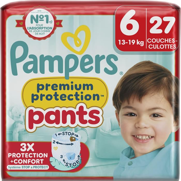 Pañales Pampers Talla 5 de 13-19 kg con 27 bragas absorbentes para bebés