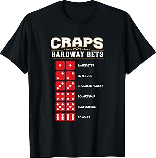 Craps Player Hardway Bets Red Dice Casino Gambling T-Shirt