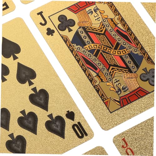 BESPORTBLE Pokerkarten Goldfolie PVC Wasserfest Familien Partyspielkarten Trickkarten Festival Requisiten – Bild 4