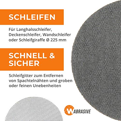 Slijpschijven 225 klittenband 80 | 25 stuks | schuurrooster korrel 80 | slijpschijf voor plafondslijper… - Afbeelding 7