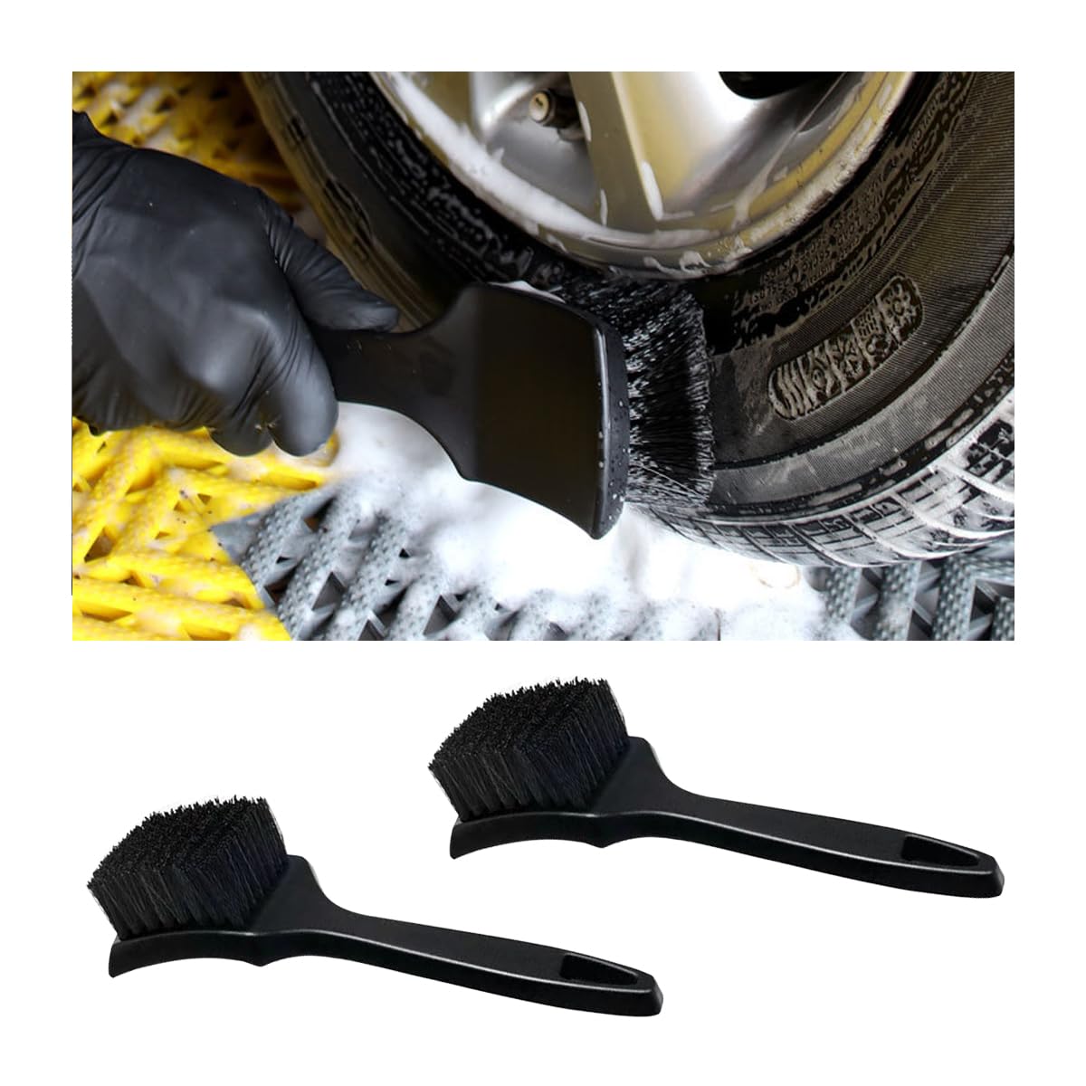 Your Day Mate Spazzole per Cerchi in Alluminio, Confezione 2 pz, setole Resistenti alla Pressione per Una Pulizia Delicata ed Efficace Fino di Cerchi, spazzole per la Pulizia Auto