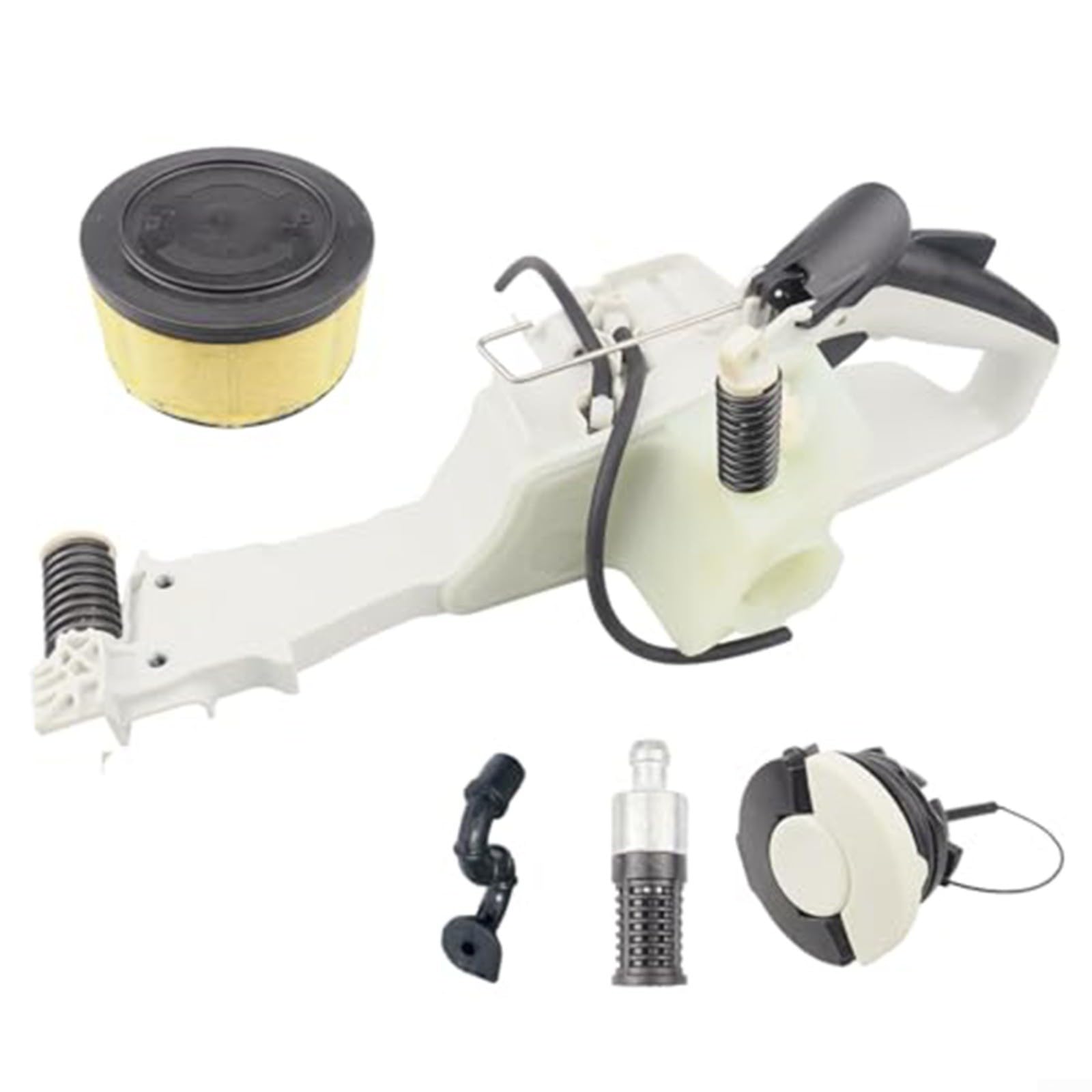 Depósito de combustible con mango del acelerador y conjunto de mango trasero compatible con motosierra MS231 MS251, piezas de repuesto para cortacésped y equipo de jardín