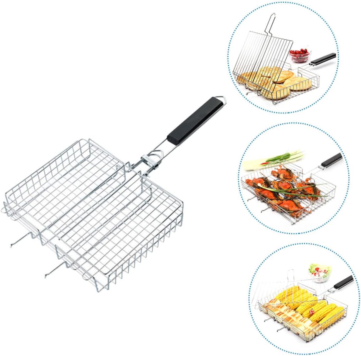1pc Folding Barbecue Grill Bbq Rack for Outdoor Grilling for Camping Picnics Parties and Home Use Strong and Cooking Accessory