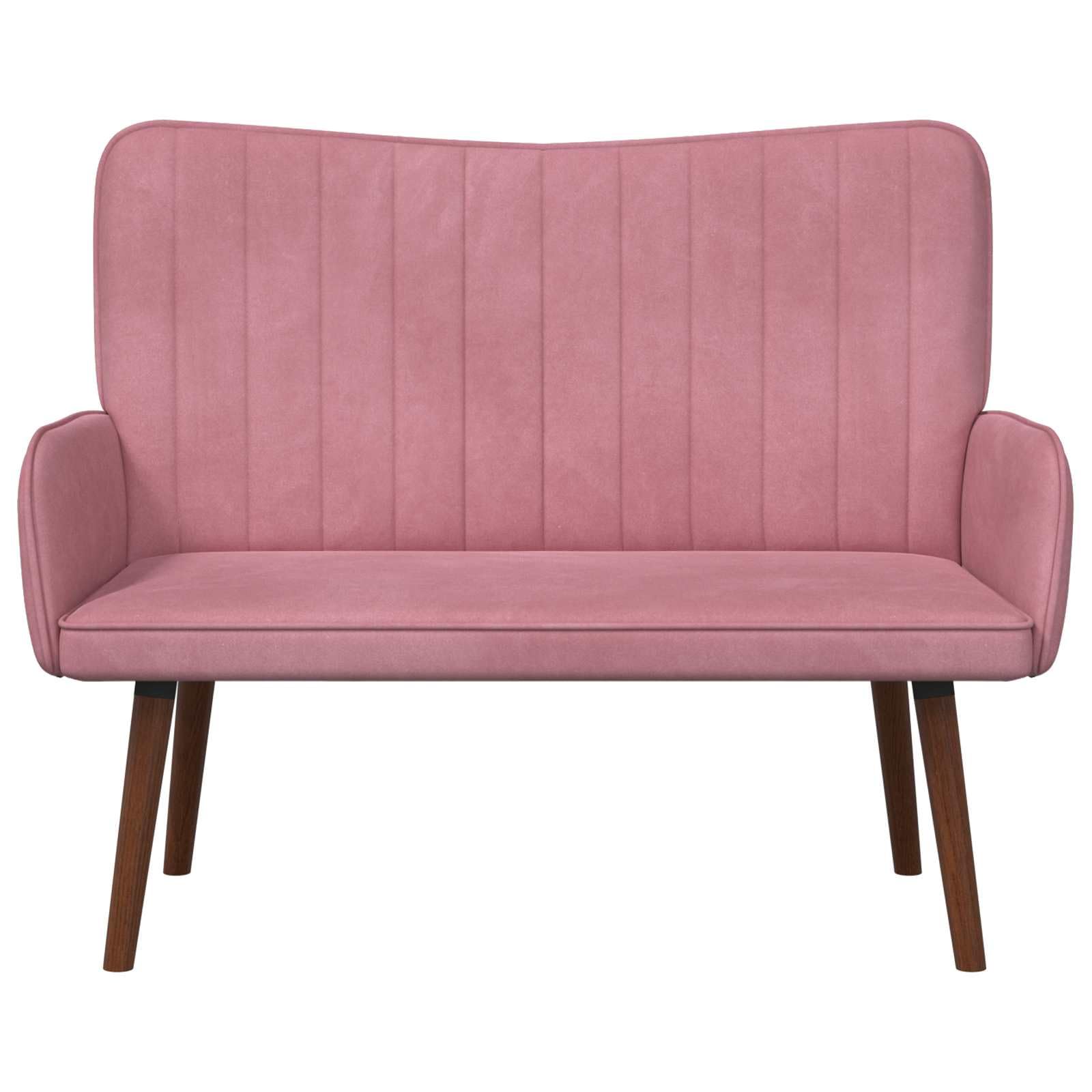 vidaXL Sofa a Due Posti Rosa 115 x 61 x 87 cm Velluto, Divano a Due posti in Velluto, Resistente e ergonomico, Comodo per spazi Piccoli, Perfetto per Il Salotto
