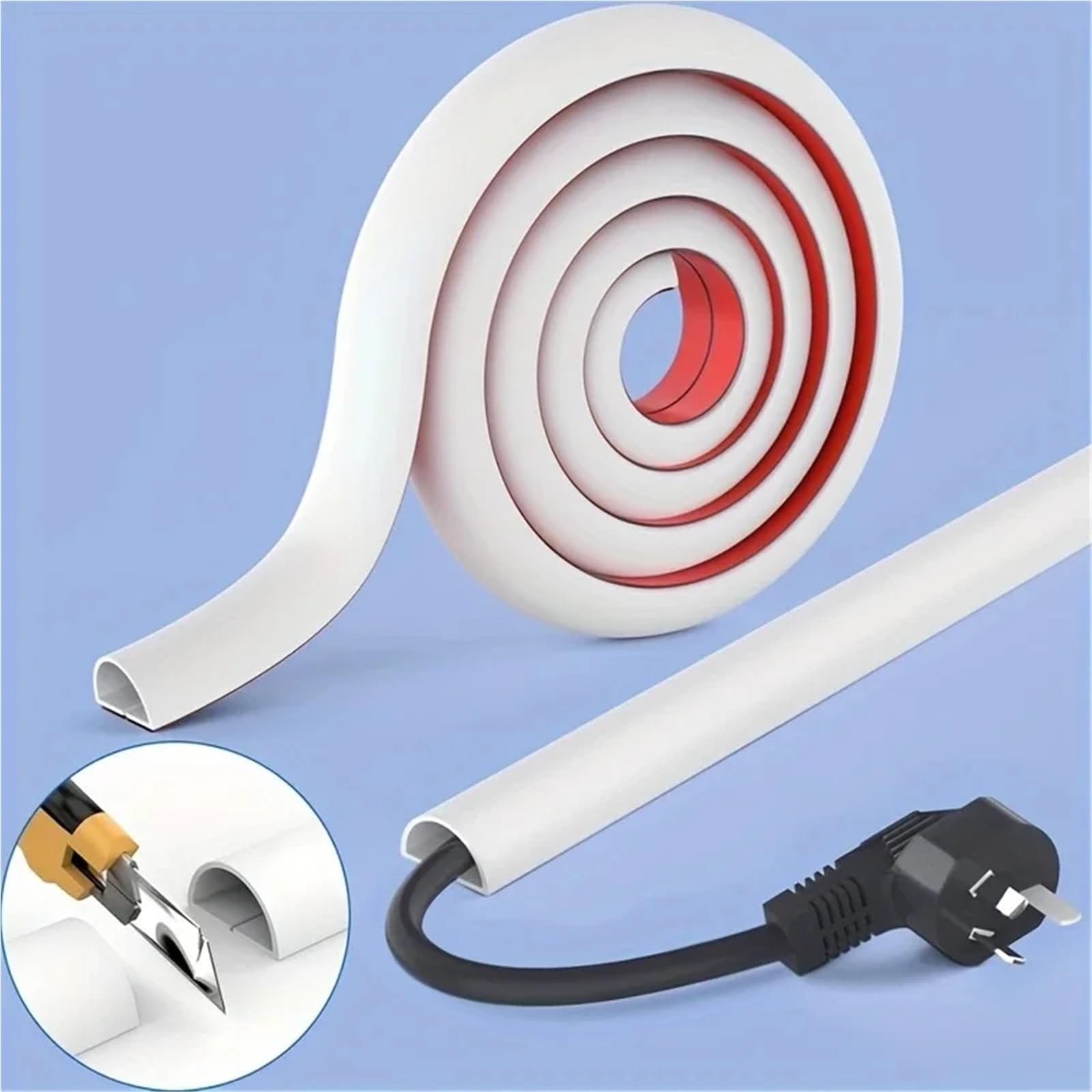 Kabelkanal Selbstklebendes Kabelmanagement, verschleißfester Kabel-Organizer Für Hause(Grey)
