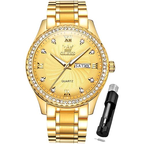 OLEVS Mens Watches Chronograph Business Dress Quartz Stainless Steel Waterproof Luminous Date Wrist Watch