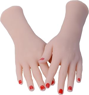 Silicone Female Hand Model 1 Pair of Realistic Women's Hands Model Soft Touch High Simulation Mannequin Female Artificial Hands Human Organ Structures Model for Teaching Medicine
