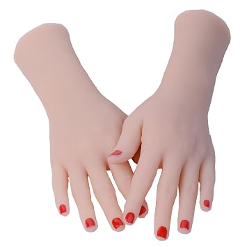 Silicone Female Hand Model 1 Pair of Realistic Womens Hands Model Soft Touch High Simulation Mannequin Female Artificial Hands Human Organ Structures Model for Teaching Medicine