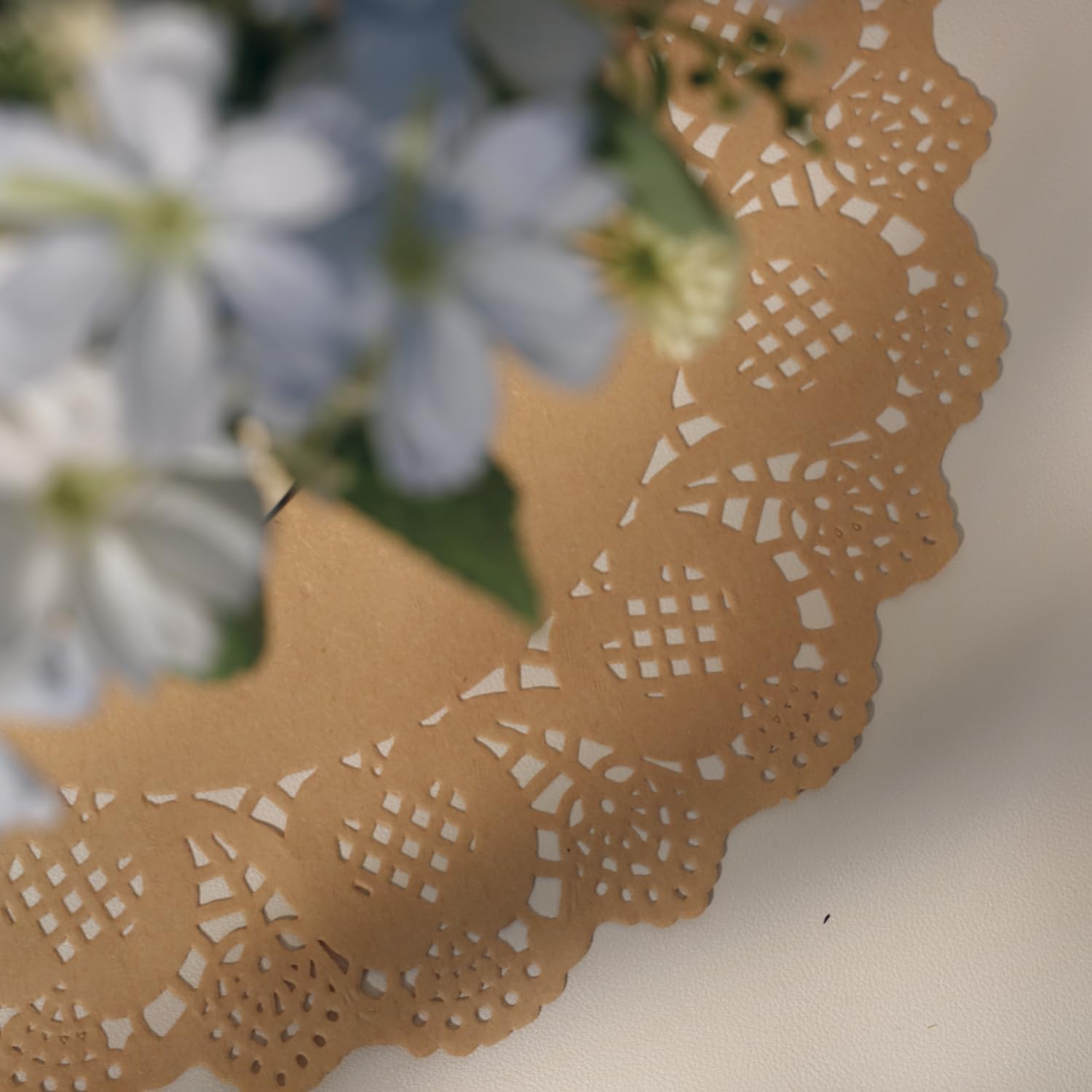 Phantomon 250 Pcs Brown Lace Paper Doilies – Disposable Natural Undyed Paper Placemats Uncolored, Eco-Friendly for Cakes, Dessert, Dining Table, Weddings, Birthday Parties (12 Inch)