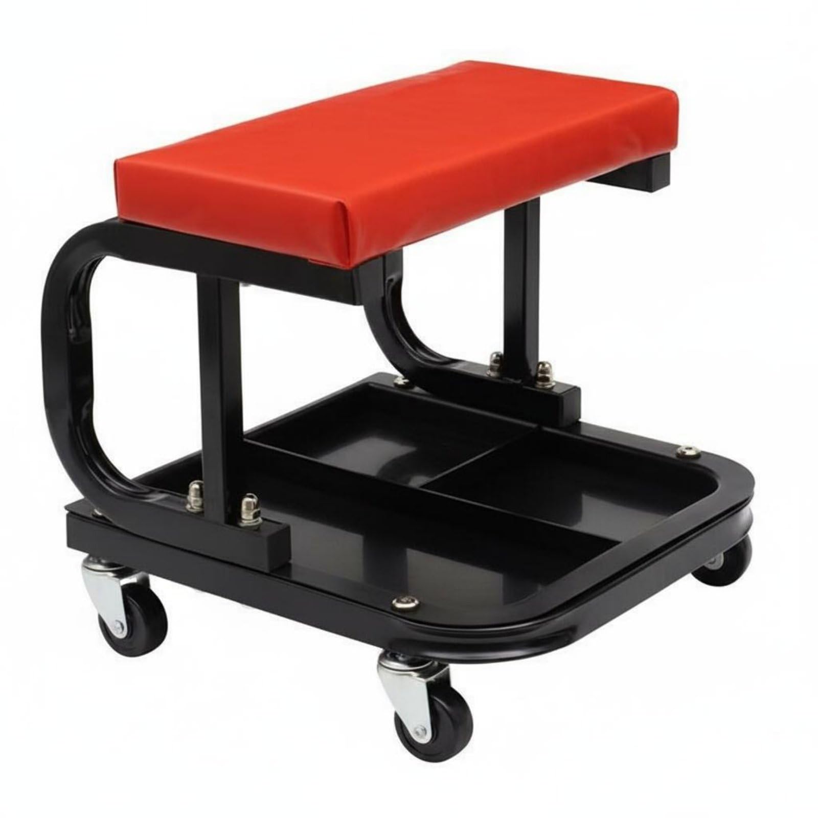 Colcolo Asiento Mecánico Taburete Rodante Banco Taller Silla Taller con Bandeja Organizador y Cojín Cómodo Movimiento en Taller y Garaje Adecuado para