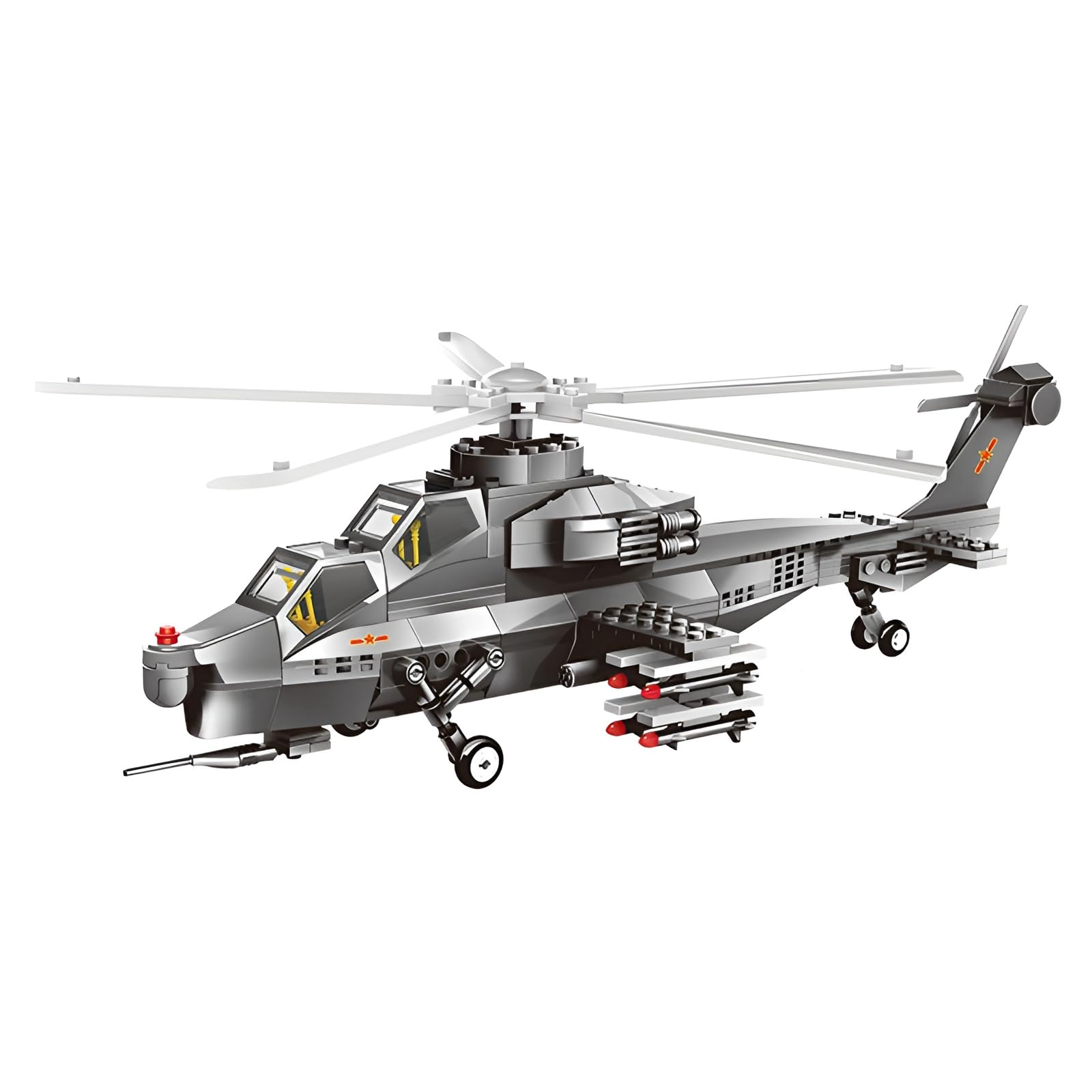 Attack Helicopter Building Blocks Set, 264Pcs Armed Attack Helicopter Model Toy 1:38, Air Combat Series Clampling Blocks Kit, Home Decora Gifts for Teens Boys, Adults and Military Enthusiasts
