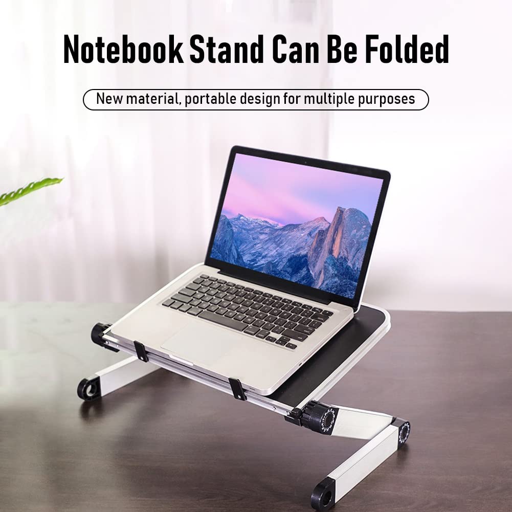Scrivania Portatile Per Letto Laptop, Tavolo Pieghevole 56x33 Cm Con 5 Angoli Regolabili, Vassoio Colazione, Supporto Leggio - 2