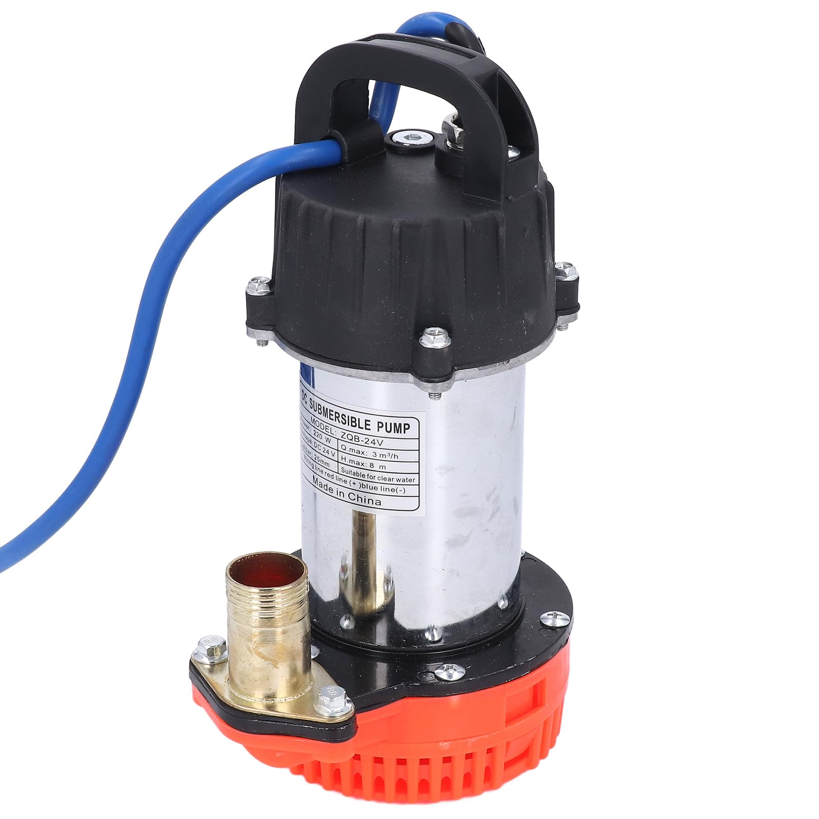 Bomba de agua sumergible de 24 V CC Bomba de pozo profundo con energía solar de alta elevación de 220 W Carcasa de acero inoxidable Motor de cobre lleno para riego de granja