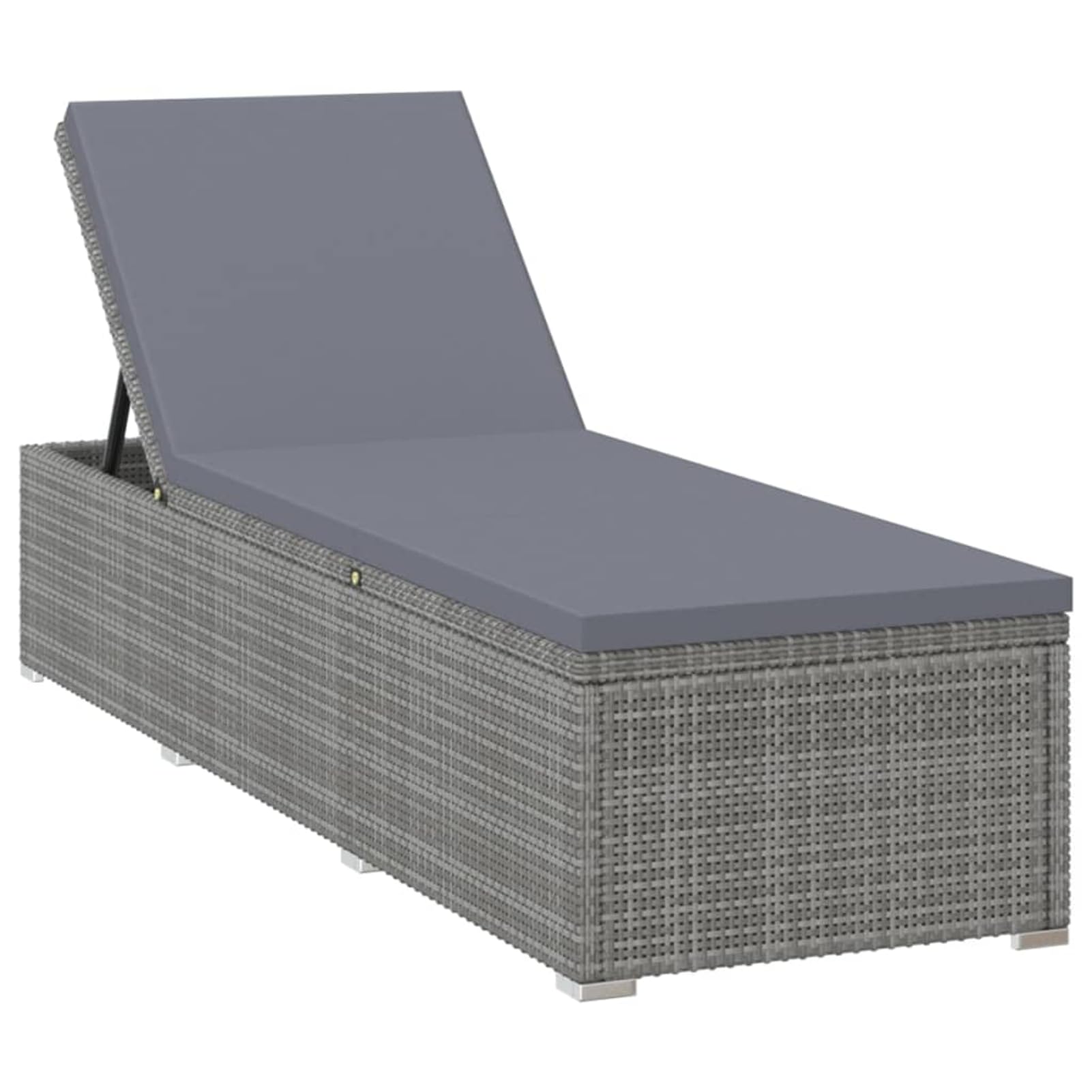 Gecheer Tumbona de Ratan Sintético - Ajustable, Resistente a la Intemperie, 195x60x31 cm, Color Gris Modelo YHSLRZJ-46220ES
