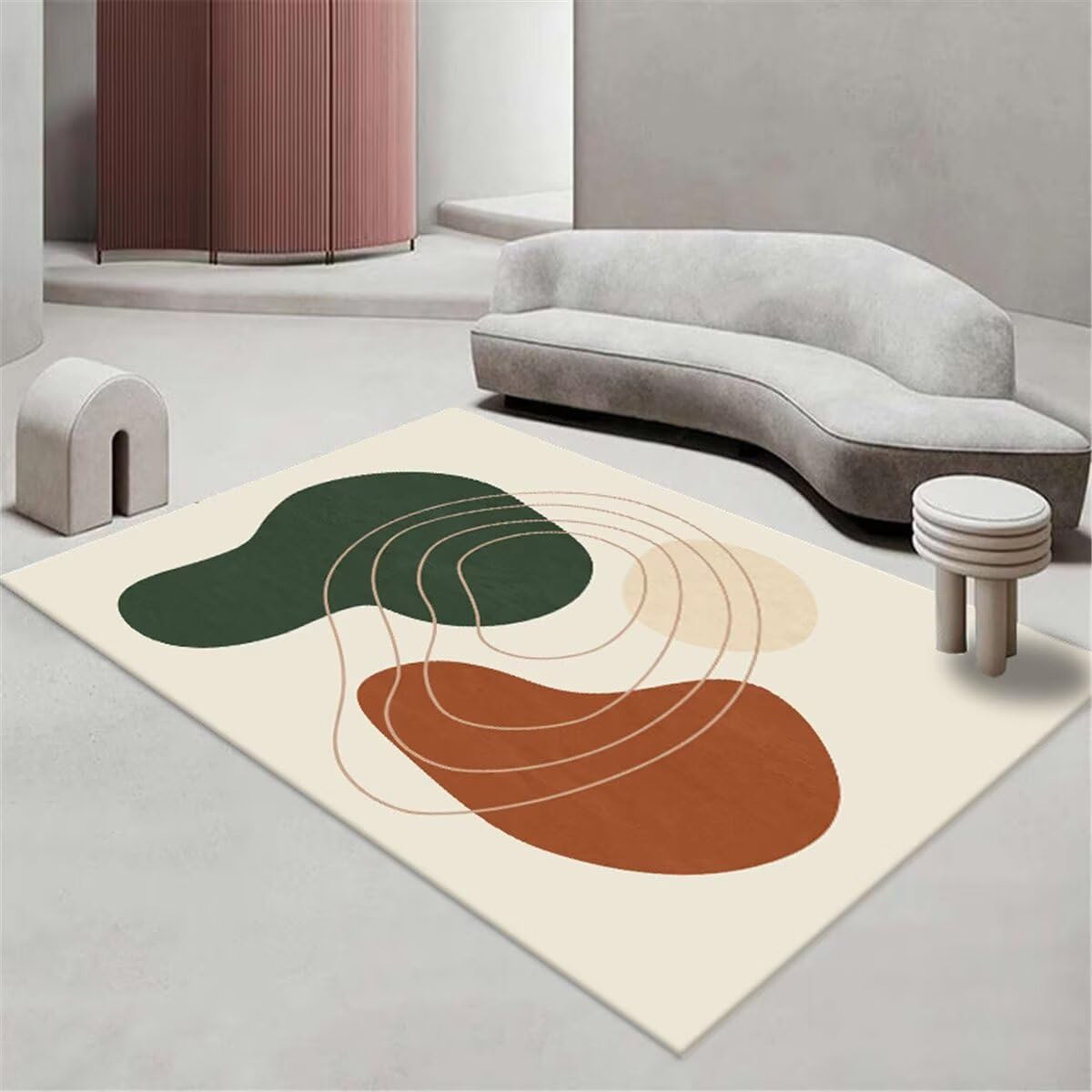 Tapis Sol Enfant Grand Tapis Exterieur des Nuages colorés décorent Le Tapis antisalissure du Salon Bureau Ado 180X250CM