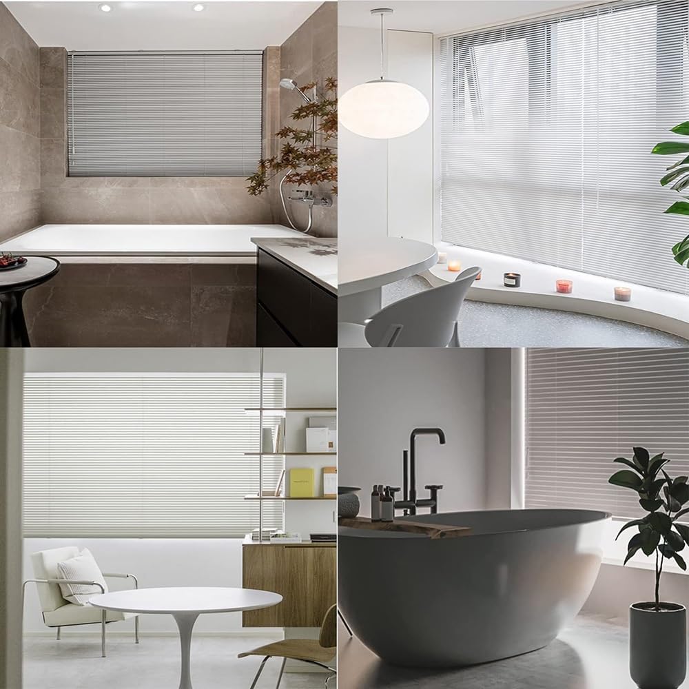 Cordless Room Darkening Horizontal Window Blinds, Aluminum Venetian Shades, Anti-UV Waterproof Venetian Blind for Office Home Windows(Sky-hued)