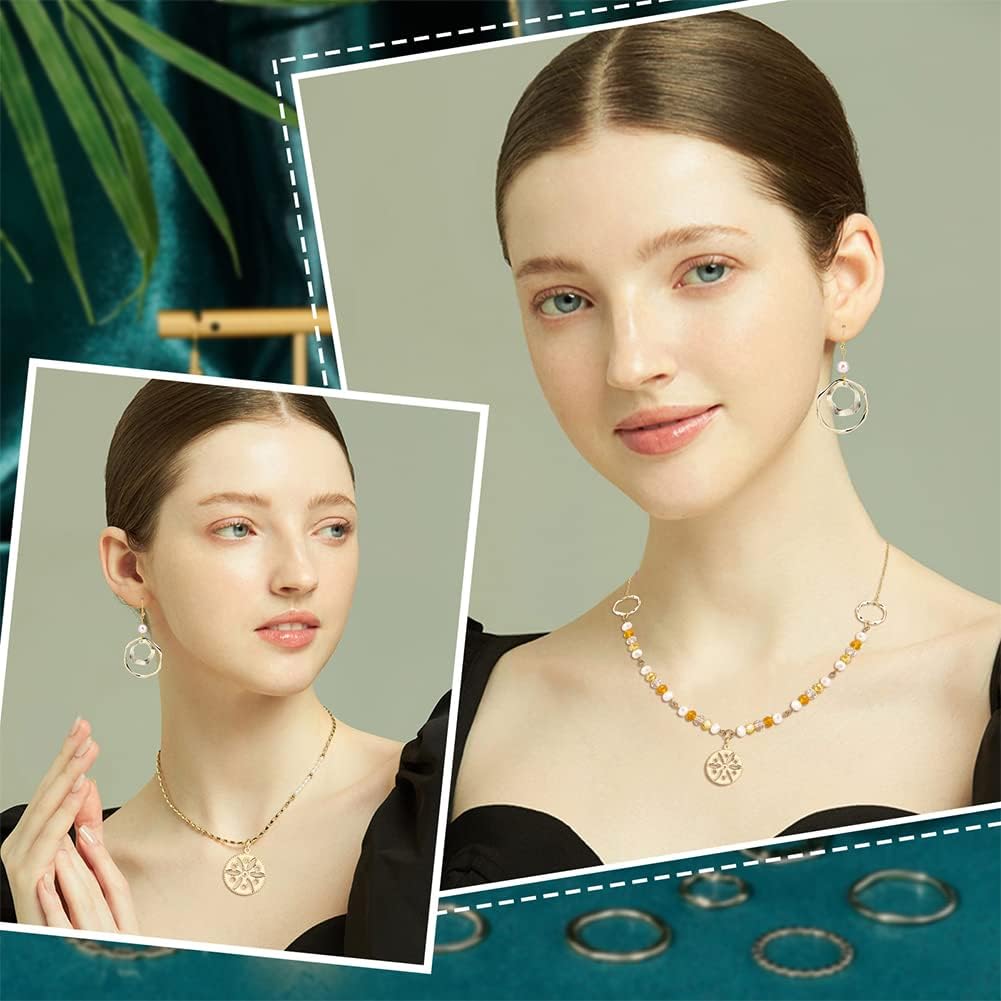 40Pcs 10 Styles Golden Linking Rings Alloy Circle Charms Round Hollow Connectors Metal Twist Ring Charms for DIY Necklace Bracelet Dangle Earring Jewelry Making Crafts - Image 7