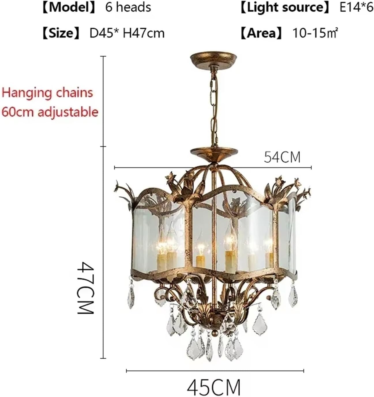 Vintage Style Restaurant Chandelier, French Candle Chandelier,Indoor Illumination