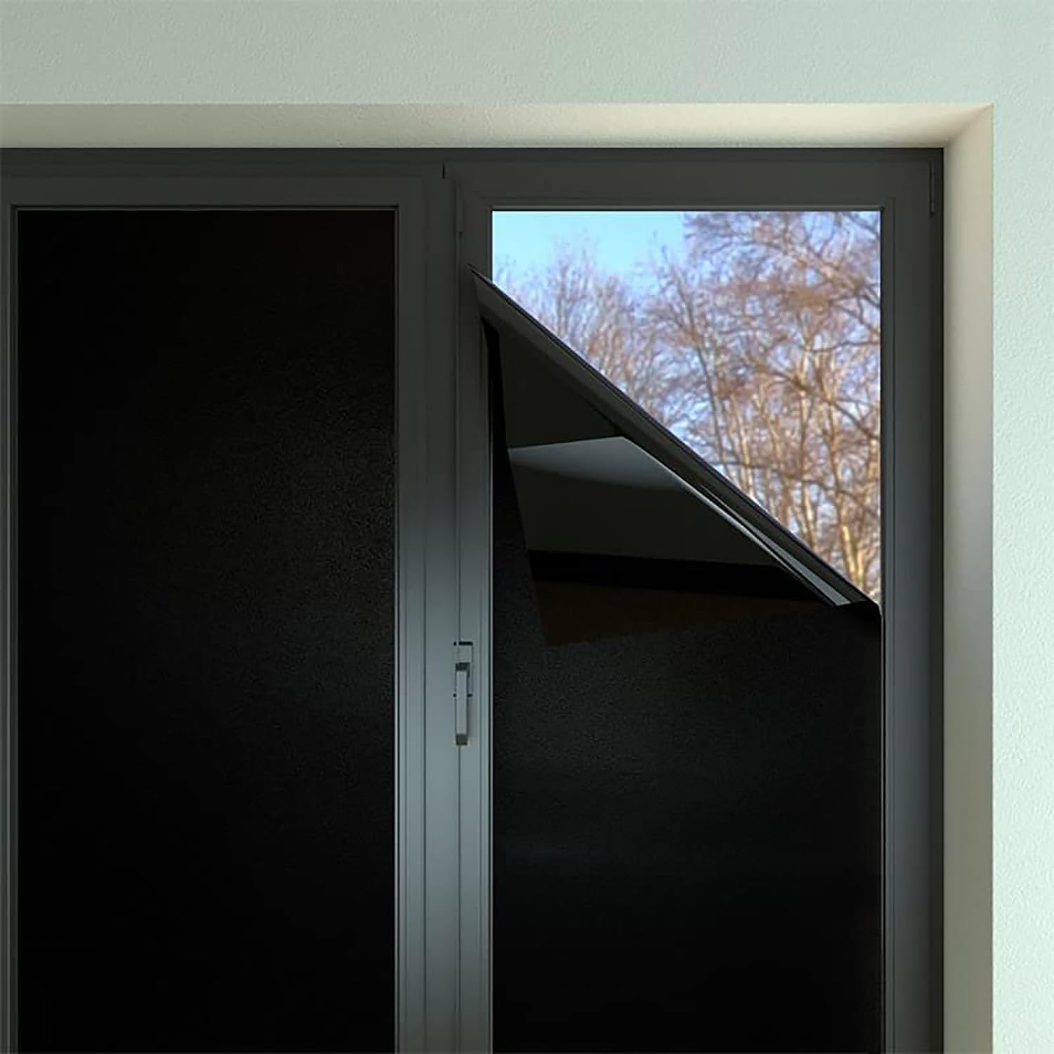 SUNBIRD Total Blackout Window Film 100% Light Sun Blocking Frosted Privacy Heat Control Static Darkening Window Tint for Day Sleep (24 X 60 Inch, 3D Plus Blackout) — Amazon image 3