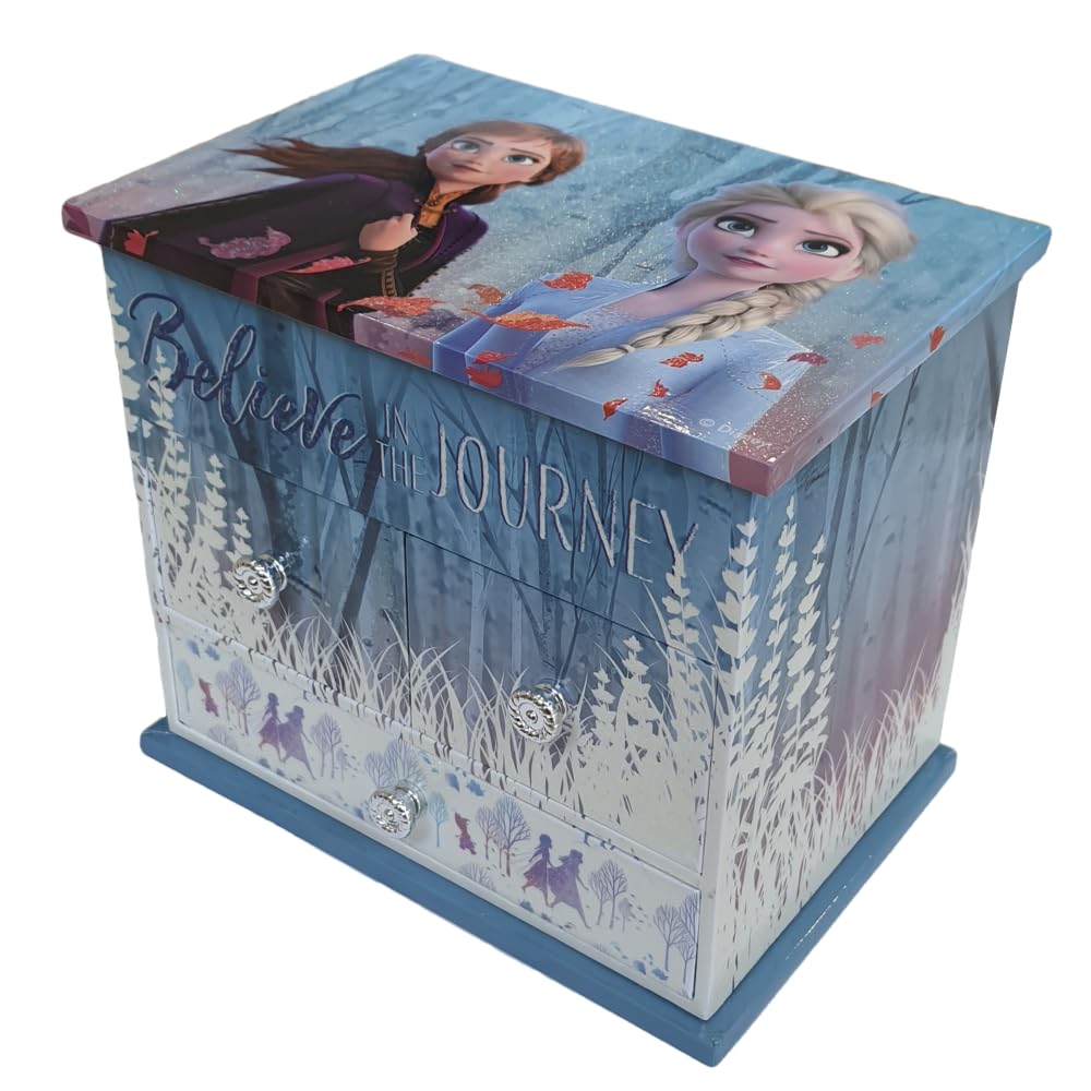 Pudełko na biżuterię z pozytywką Kraina lodu Disney szkatułka na biżuterię szafka muzyczna 6,5 x 14,5 x 11,5 cm