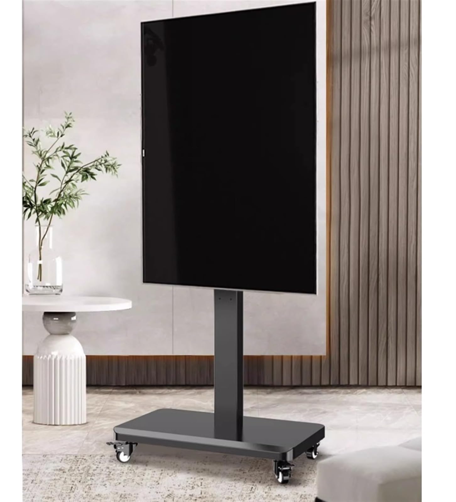 Soporte Para Tv Giratorio Para Televisores De 26 A 55 Pulgadas, Con Ruedas, Carrito Móvil Para Tv, Altura Ajustable, Soporta Hasta 60 Kg (132 Lbs), Soporte Para Tv Para Sala De Estar, 70 X 43 X 146 C