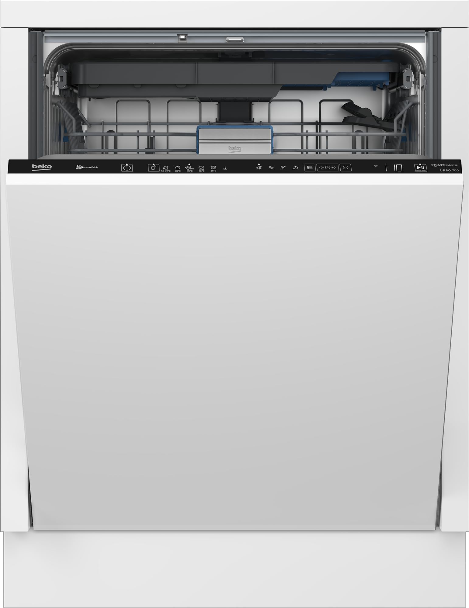 Beko BDIN36561P Einbau-Geschirrspüler 60 cm, 15 Maßgedecke, Zeitvorwahl, PowerIntense, Quick&Clean-Programm, 5 Programme, Watersafe+, Weiß