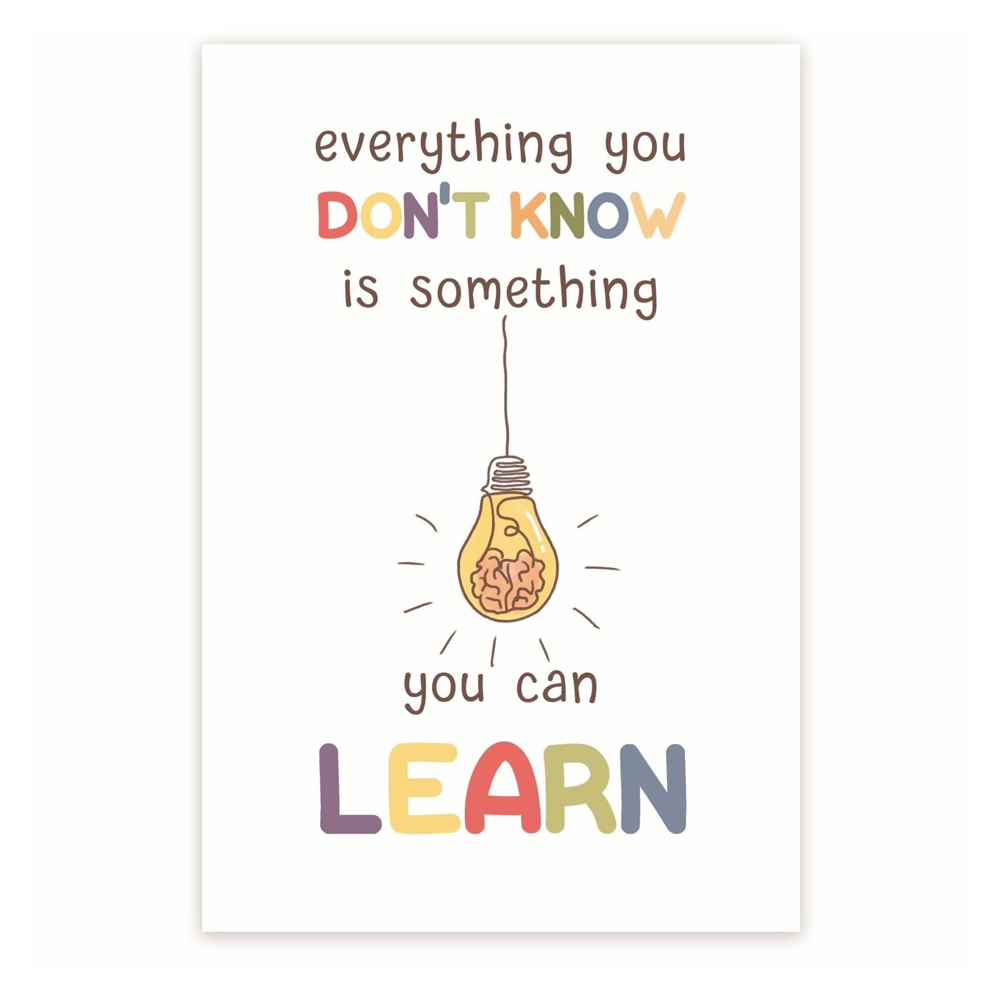 RNUMLIGH Motivational Education Wall-Art Lifelong Learning and Growth Mindset Poster for Classroom Home Office Inspiration